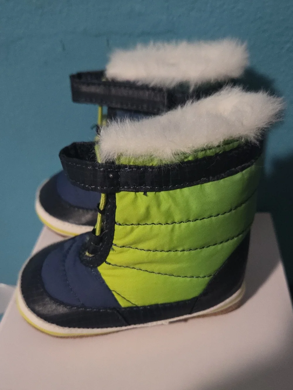 Robeez Baby Aspen Gradient Puffer Snow Boots Navy 6-9 Months